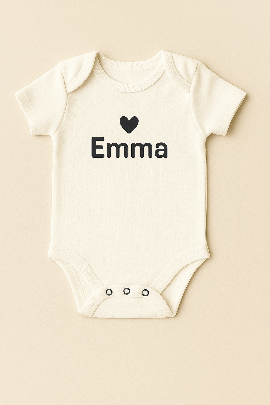 Personalisierter Babybody mit Herz-Motiv (100% Baumwolle)