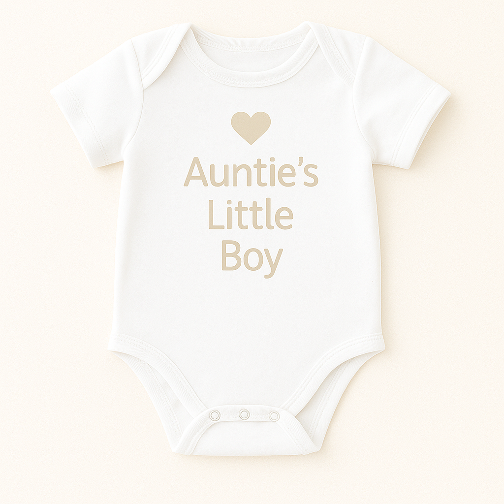 Kurzarm-Babybody mit Herzmotiv & Wunschtext (100% Baumwolle)