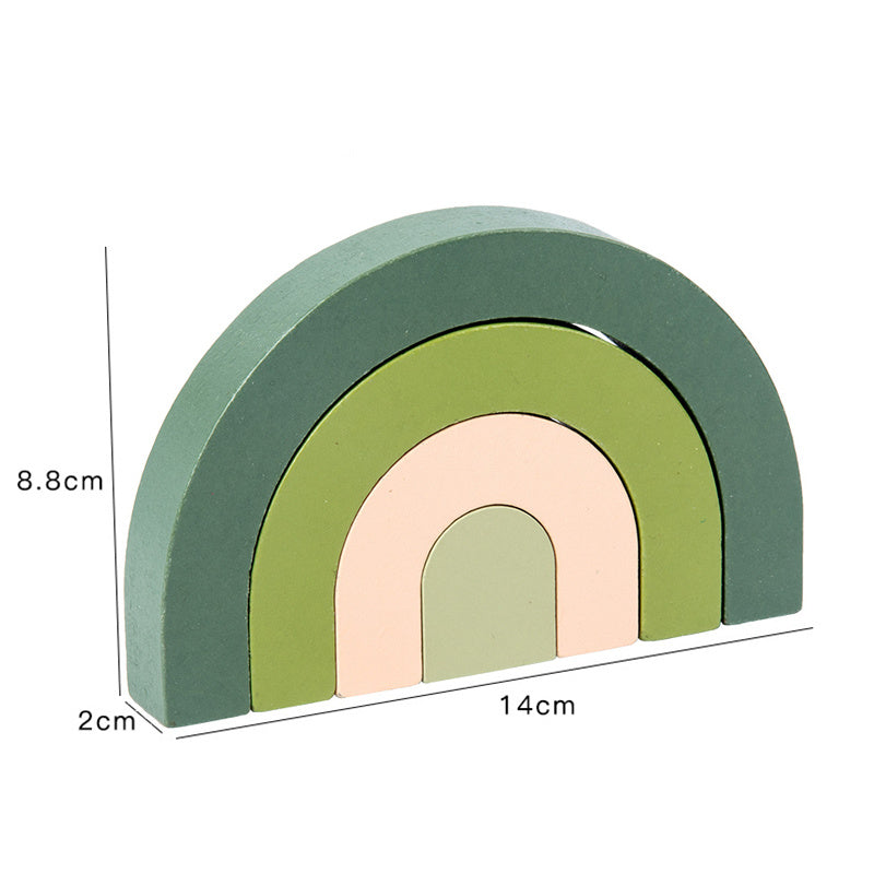 Regenbogen-Bausteine aus Holz