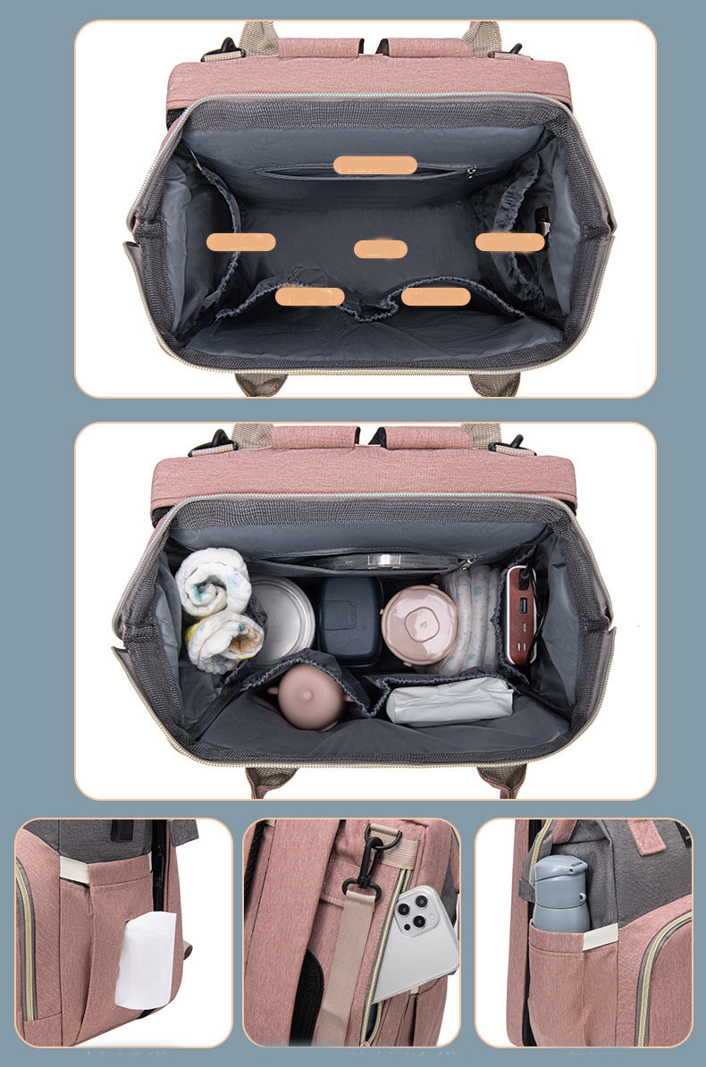 All-in-One Wickeltasche mit aufklappbarem Bett