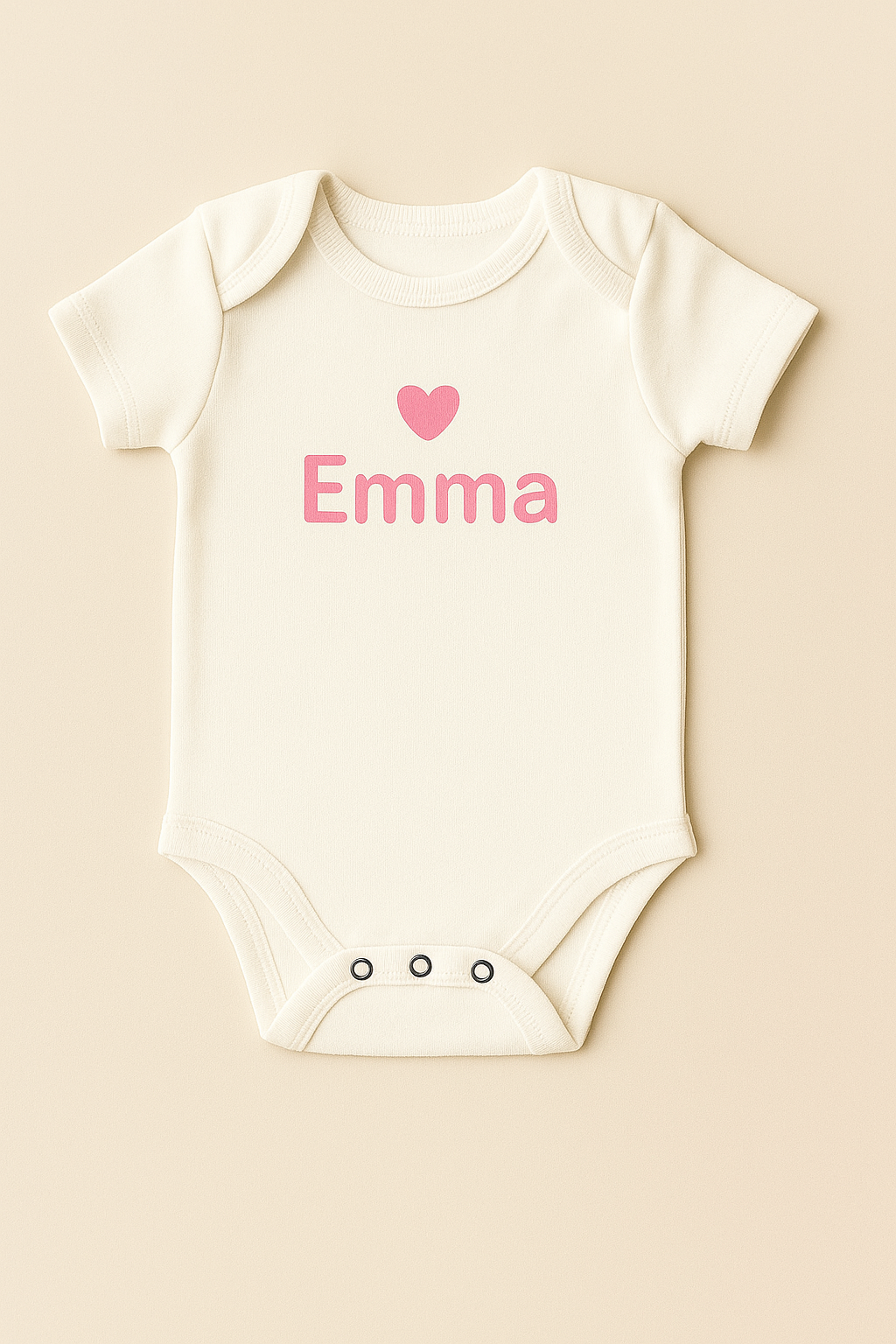 Personalisierter Babybody mit Herz-Motiv (100% Baumwolle)