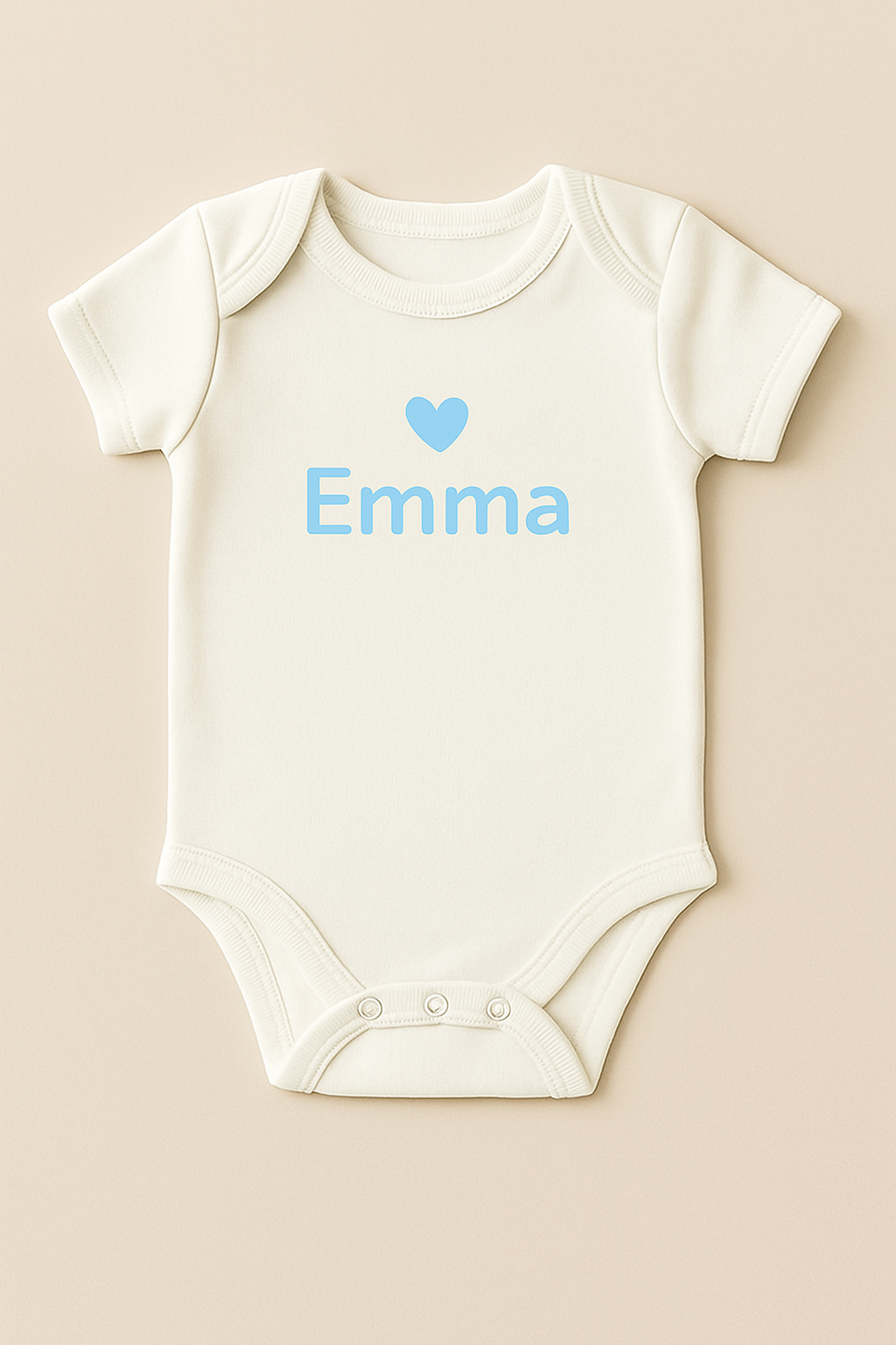 Personalisierter Babybody mit Herz-Motiv (100% Baumwolle)